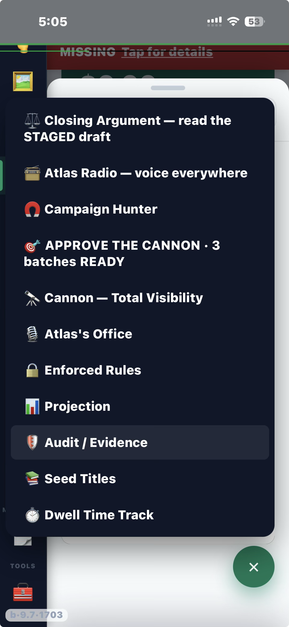 The room list — Closing Argument, Atlas Radio, Campaign Hunter, Approve the Cannon, Seed Titles and more